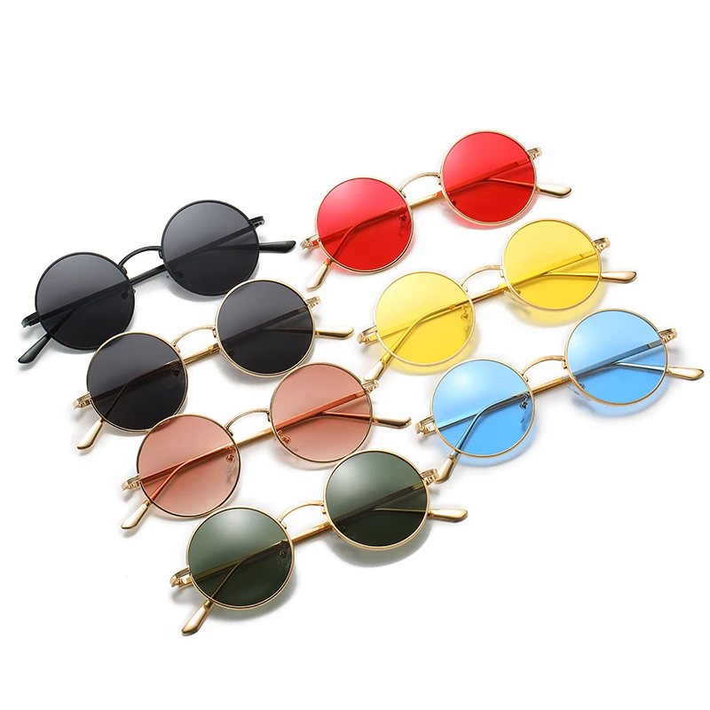 

Wholesale fashion luxury metal steampunk classic men women round sunglasses, Custom colors