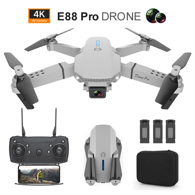 

2021 E88 With Fixed Height 4k Hd Wide-angle Camera Mini Rc Drone Toys Gesture Photo Mini Folding Rc Quadcopter Vs Gd91pro Drone