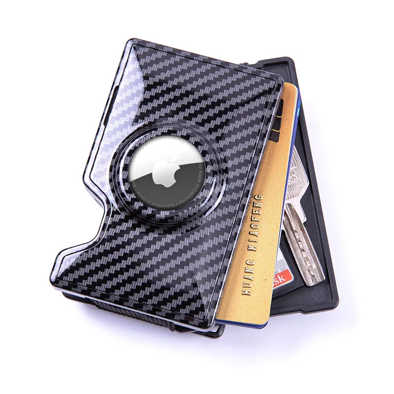 

New Design Rfid Blocking Multi Card Holder Slim Minimalist Leather Airtag Wallet With Money Clip Key Storage Box
