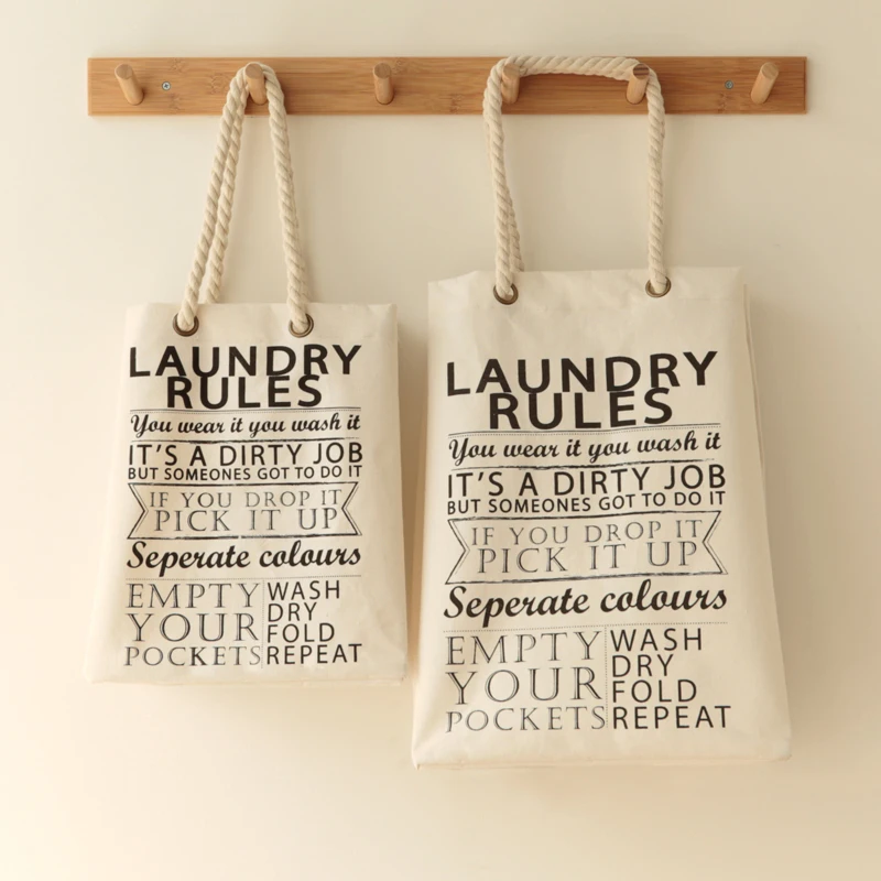 

Custom Logo Print Letters Cotton Rope Canvas Tote Bag, Customized