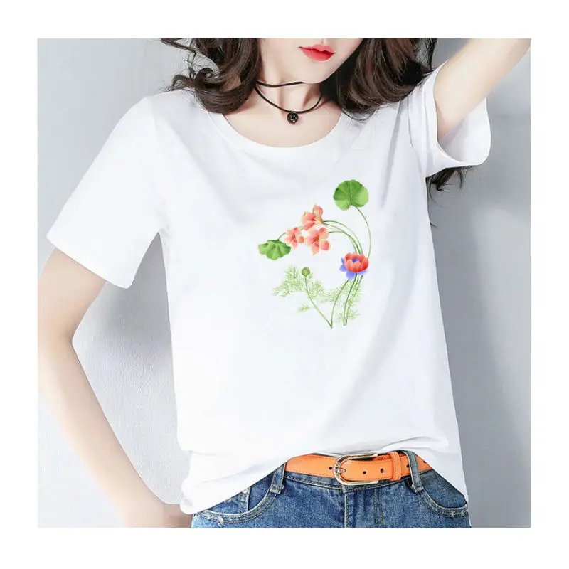 

2020 Tshirt Women New Summer Customized logo Graphic Tees Plus Size 100% Polyester Women's Clothing T-shirt Ladies T shirt