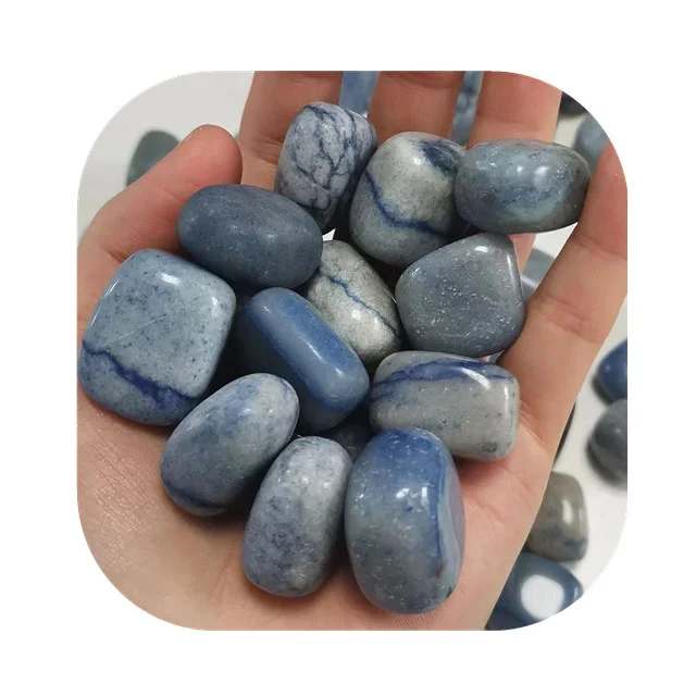 

New arrivals 20-30mm spiritual crystals gemstone natural blue Dumortierite tumbled stones for sale