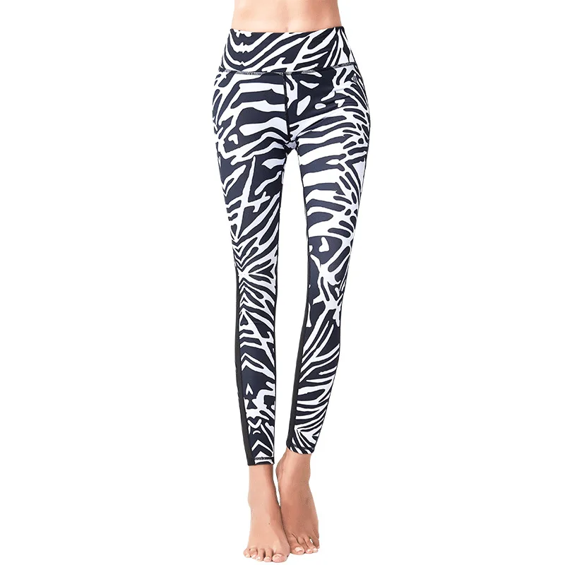 

Women Fitness Leggings High Waist Slim Sports Pants Sexy Zebra Print yoga leggings