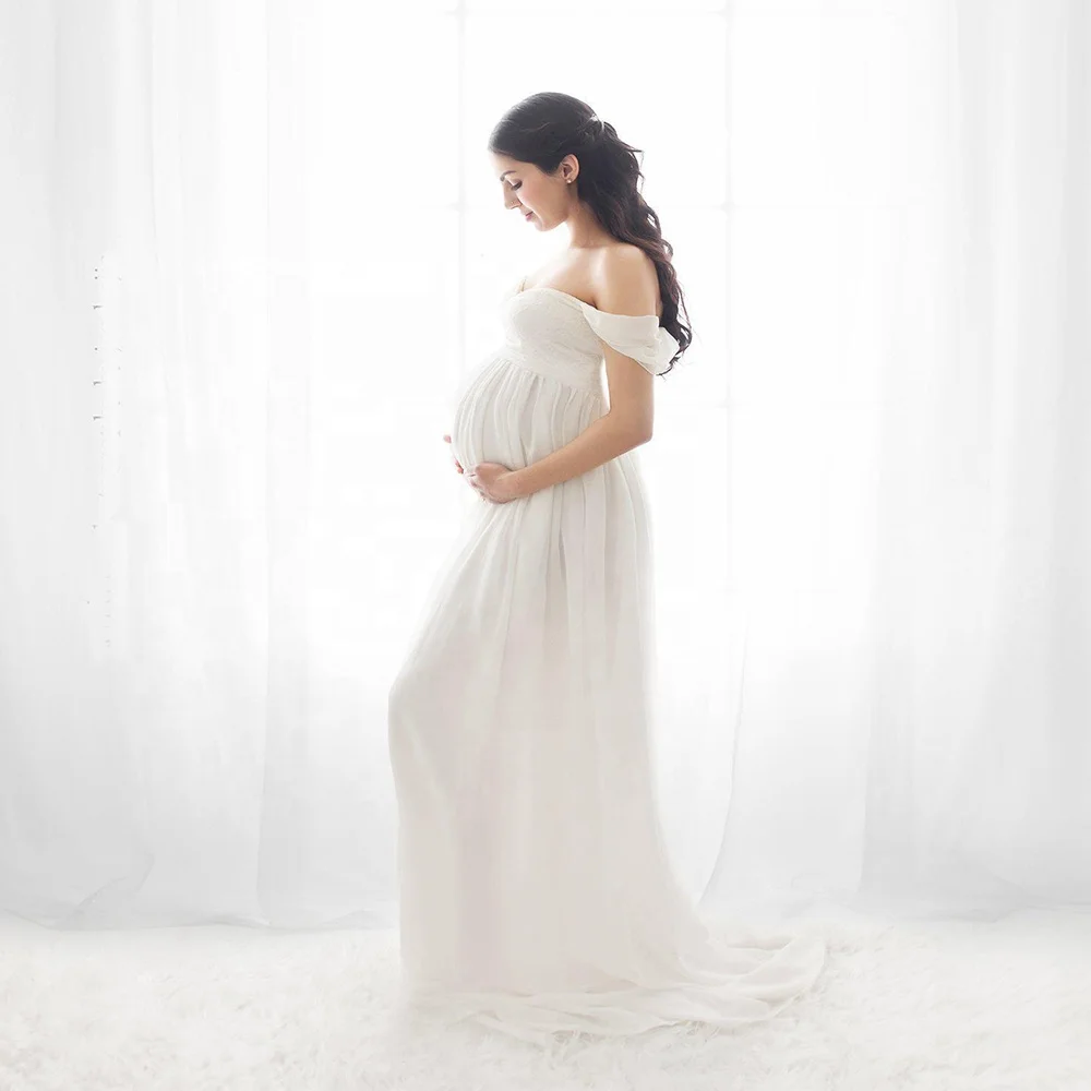 

Women's Pregnancy Dress Off Shoulder Gown Dress Maternity Dress for Photoshoot