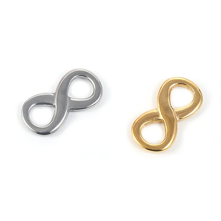 

Lucky Stainless Steel 8 Letter Infinity Charms for Jewelry Making Bracelet DIY Necklace Finding, Steel color,gold color