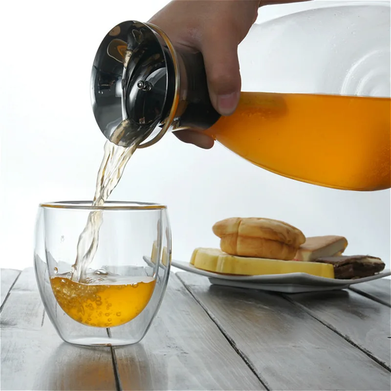 
Handblown heat resistant egg shape double wall glass cup 