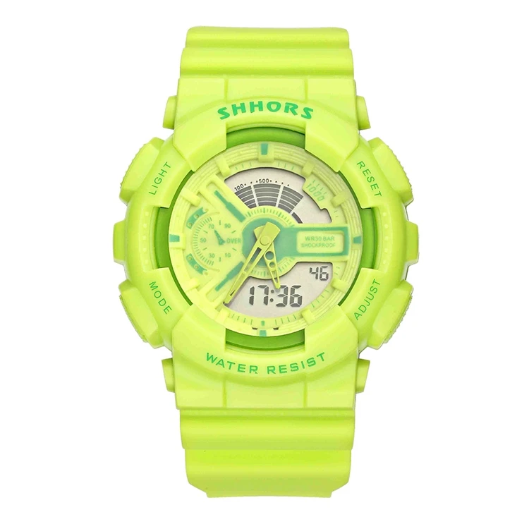 

SHHORS 692B Fashionable Digital Quartz Women Men Watch Silicone Waterproof Alarm Sports Cheap Watches Online, As picture