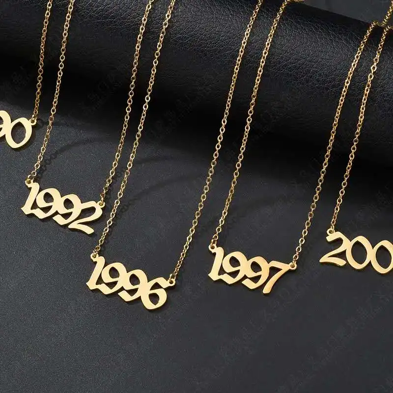 

Jialin Custom Jewelry Stainless Steel Jewelry Best Birthday Gifts Necklace Number Pendant Birth Year Necklace