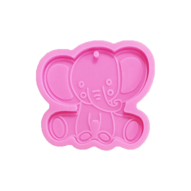 

s1341 Shiny Elephant keychain silicone molds for resin epoxy, Random