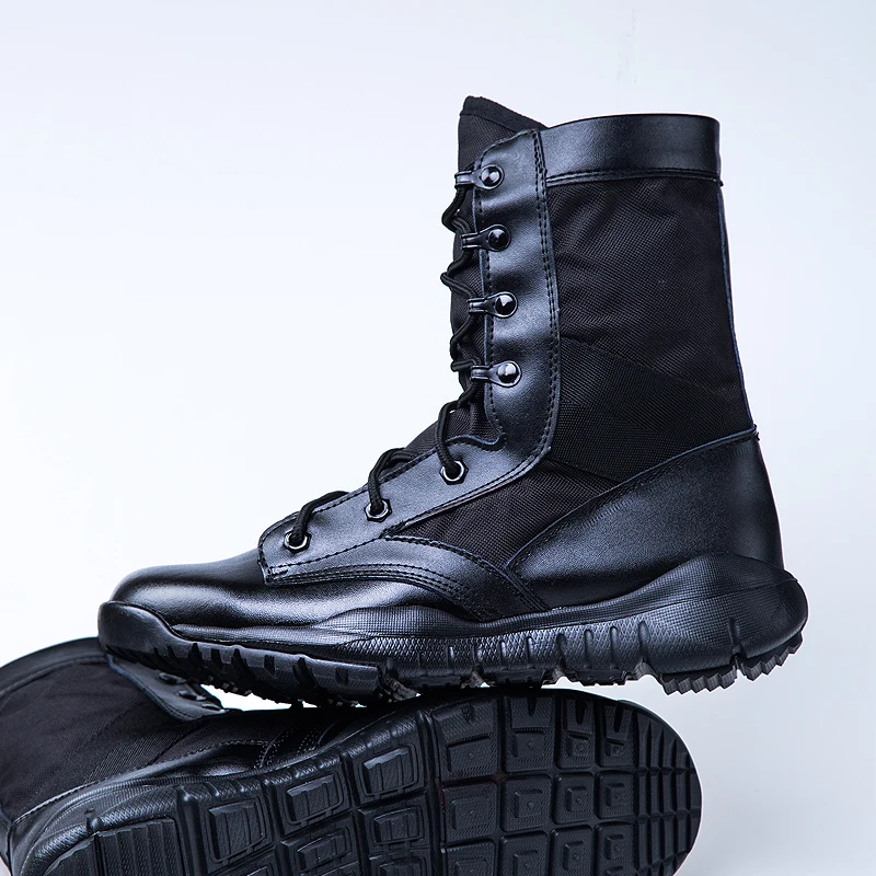 

Wholesale cheap ultra-lightweight breathable high-top men's boots, Black