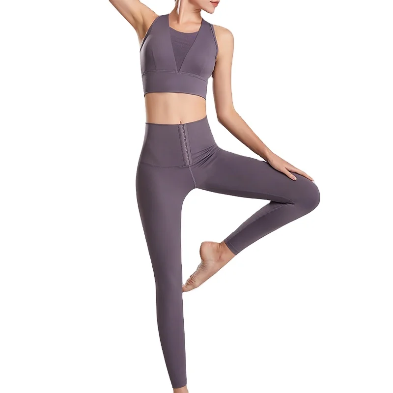 

Custom Logo Yoga Bra Mesh Running Vest Sports Tights Workout Top Gym Wear Set Women Fitness Clothes Sportswear Athletic Suit, As shown