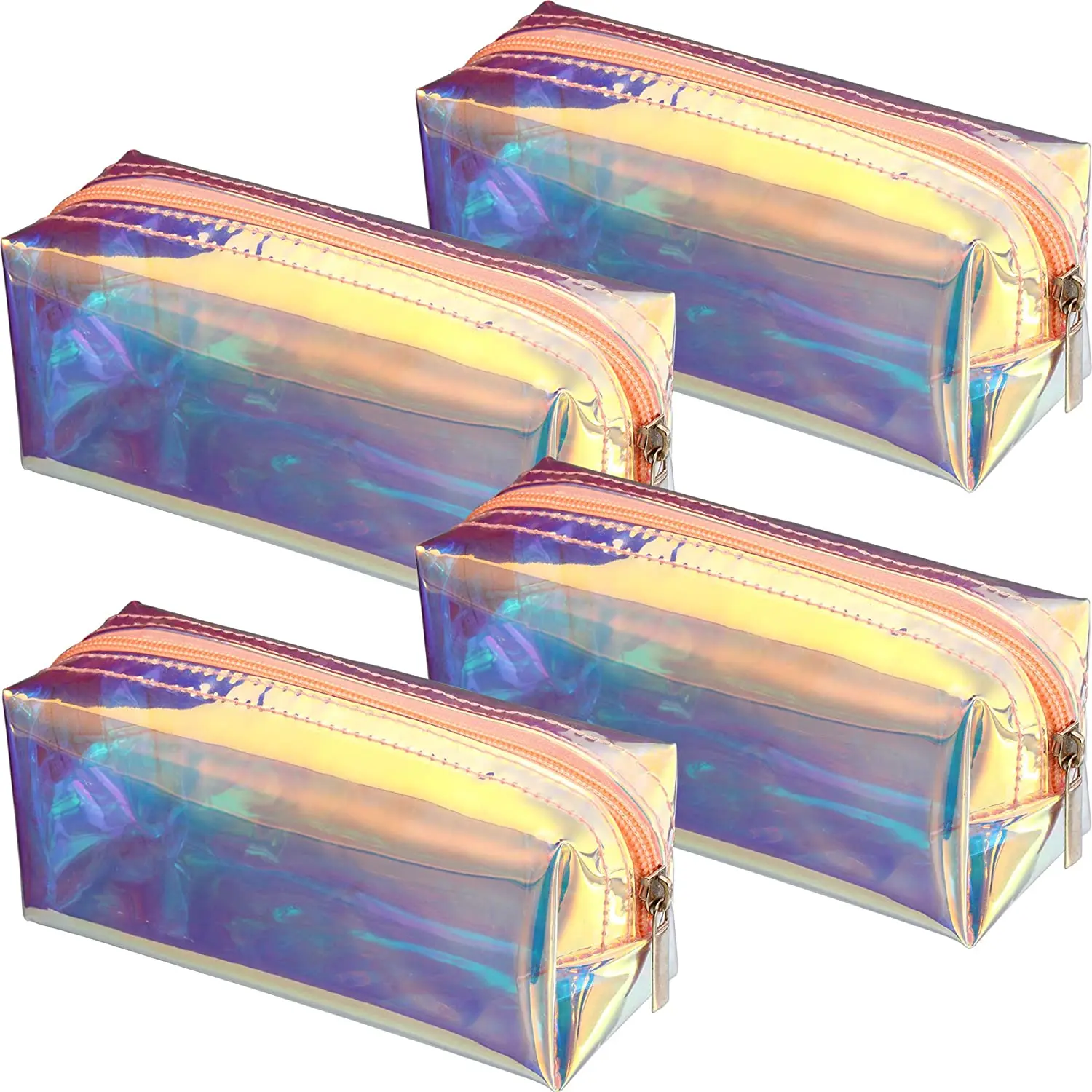 

Makeup Bag Set of 2 Iridescent Makeup Pouch for Cosmetic Toiletry Brush Makeup Organizer Bags for girls, Colorful