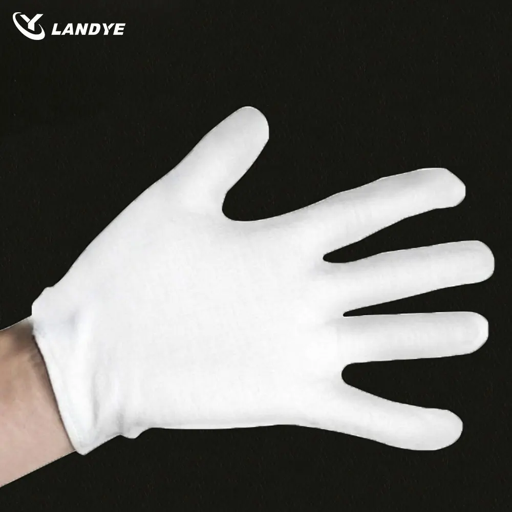 guantes高品质白色礼仪棉花工作宪兵手手套服务员服务员针织安全手套