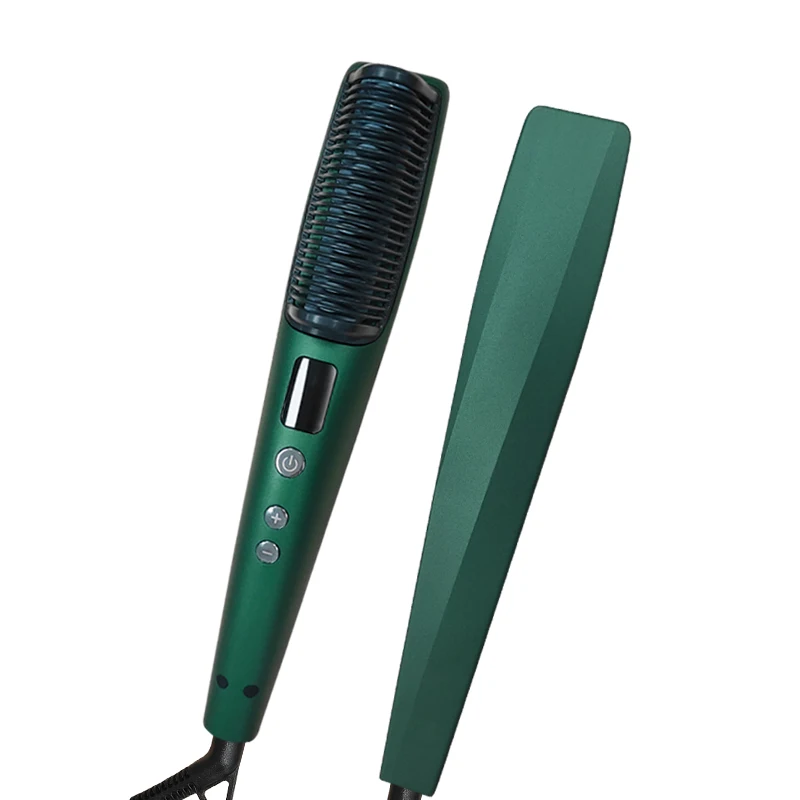 

2020 New Design Hair Straightener 2 In 1 Electric Hot Comb Quick Hair Style Portable Hair Straightener Brush