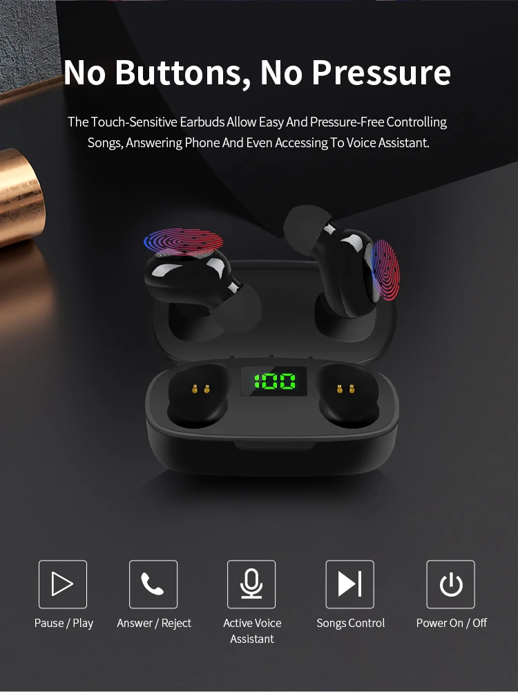 In-ear Earbuds Wireless Waterproof Tws Bluetooths Stereo Earbuds For Wholesale - ANKUX.COM