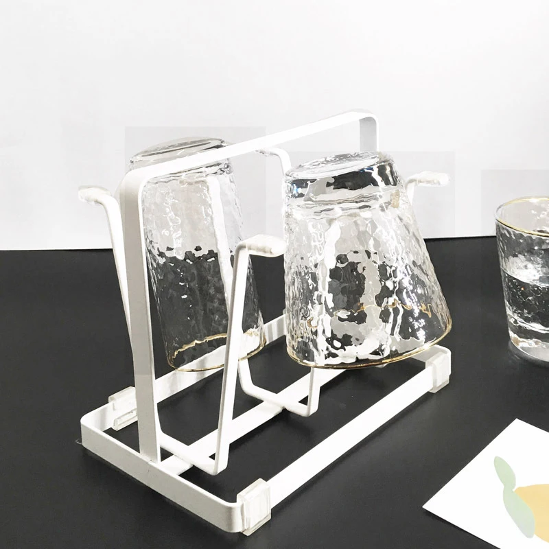 

Factory Promotions Carbon Steel 6 hooks Holder Silicone Protective Hooks Non-Slip Drying Rack Coffee Mug Holder