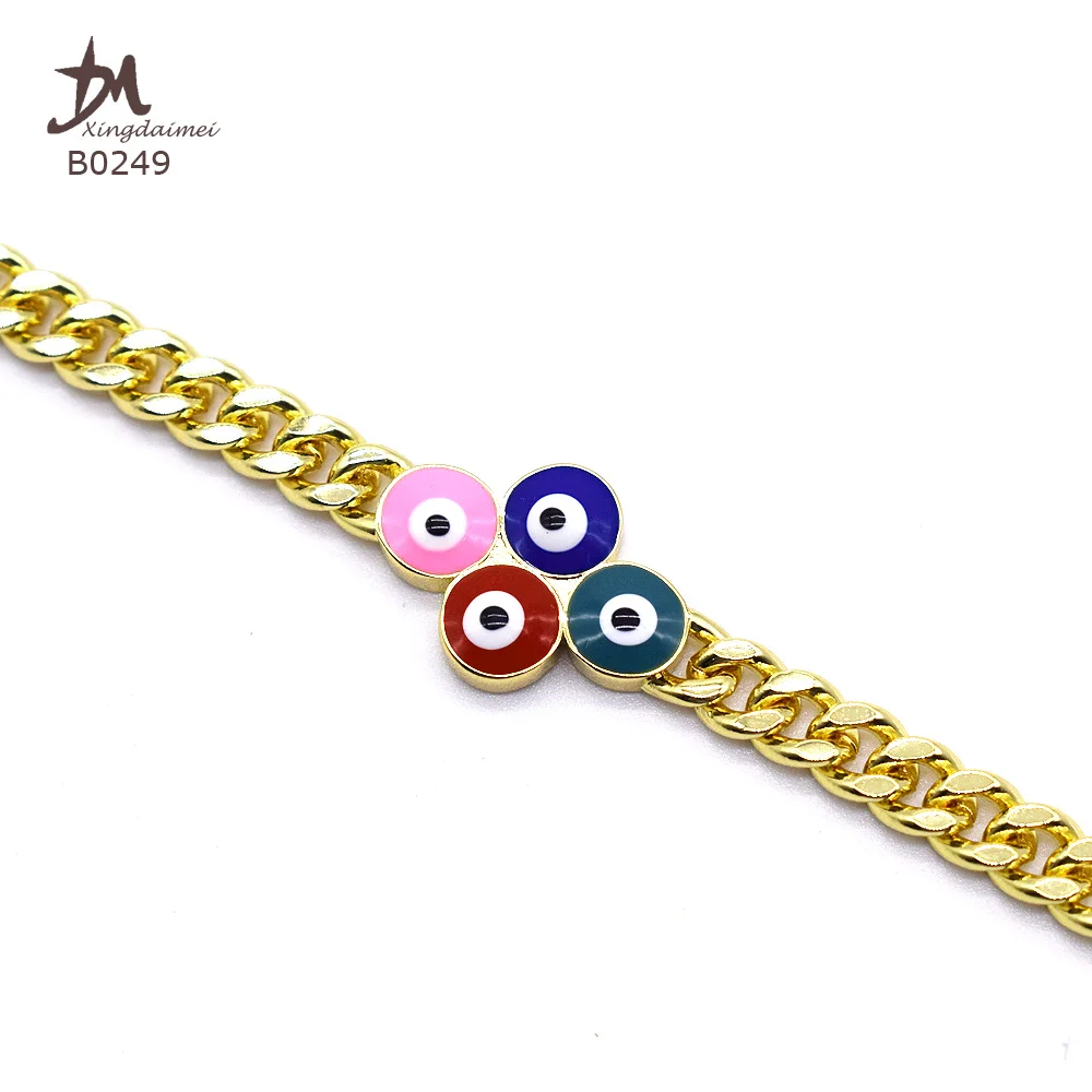 

B0249 chain ankle bracelet charm Eyes bracelet 18k gold women gold plating bracelet