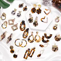 

Bohemia Acrylic Resin Drop Earrings Women Leopard Print Round Dangle Earrings Boho Fashion Female Jewelry Earrings 2019 New