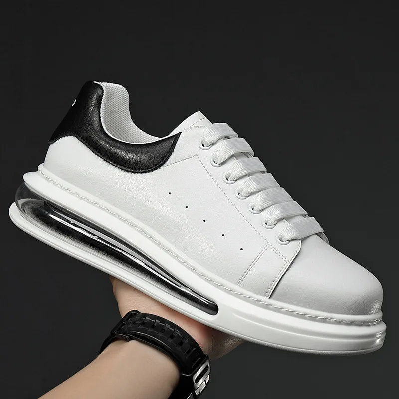 

McQueen small white shoes men's air cushion sports fashion shoes leather new shoes men's spring slipper