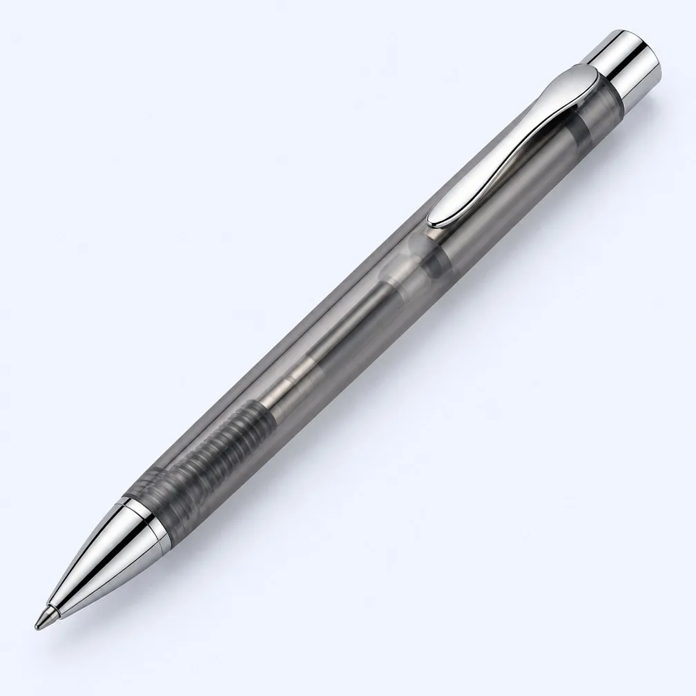 Frosted Semi-Transparent Modern Ballpoint Pen with Chrome Hardware