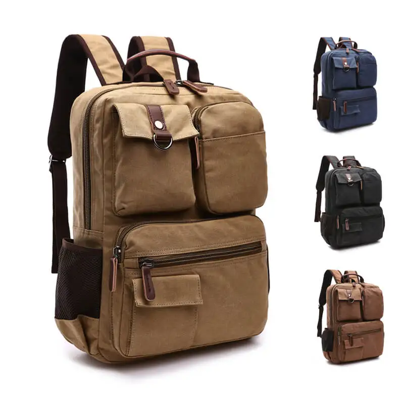 

YS-C033 Trendy 2021 vintage casual bagpack high quality laptop canvas mens travel back pack backpack for men