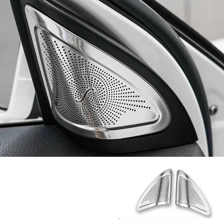 

car front triangle sound speaker panel trim cover for mercedes benz c a b gla glb s class w206 w223 x156 x247 R maybach gle gls