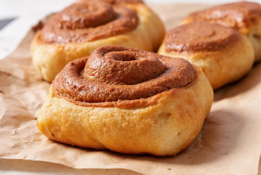 Perfectly swirled cinnamon rolls with visible cinnamon layers