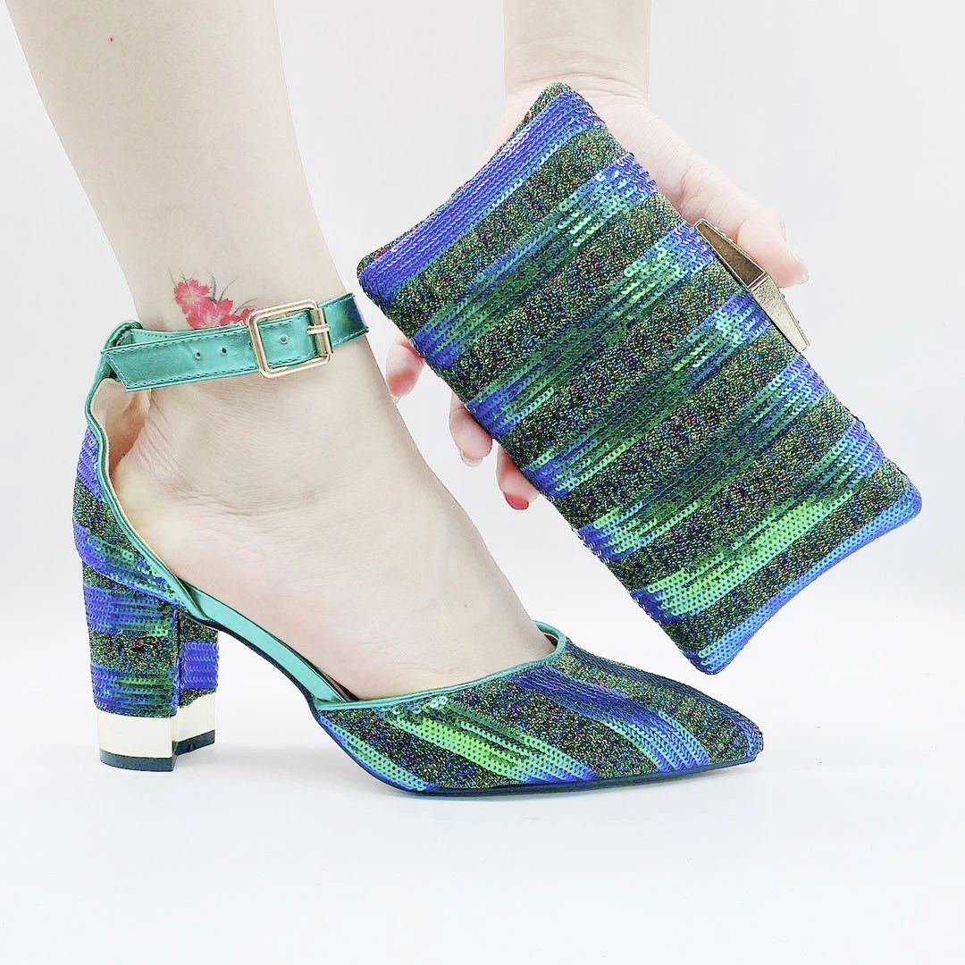 

Fashion Design Ladies Shoes and Bags Set for Nigeria Party Wedding Bridal High Heels Wholesale Women Pumps High Heeled Shoes