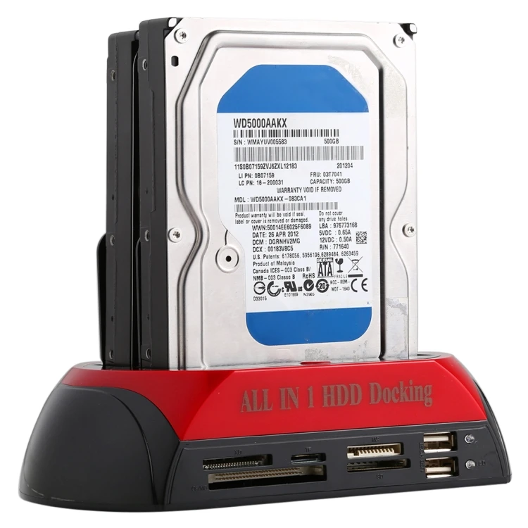 

High-speed All in 1 SATA/IDE Dual HDD Docking Station with Card Reader & Hub