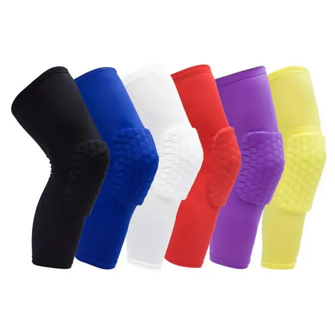 

Honeycomb Sport Safety Basketball Sports Kneepad Padded Knee Brace Compression Knee Sleeve Protector Knee Pads, Black /white/red/blue