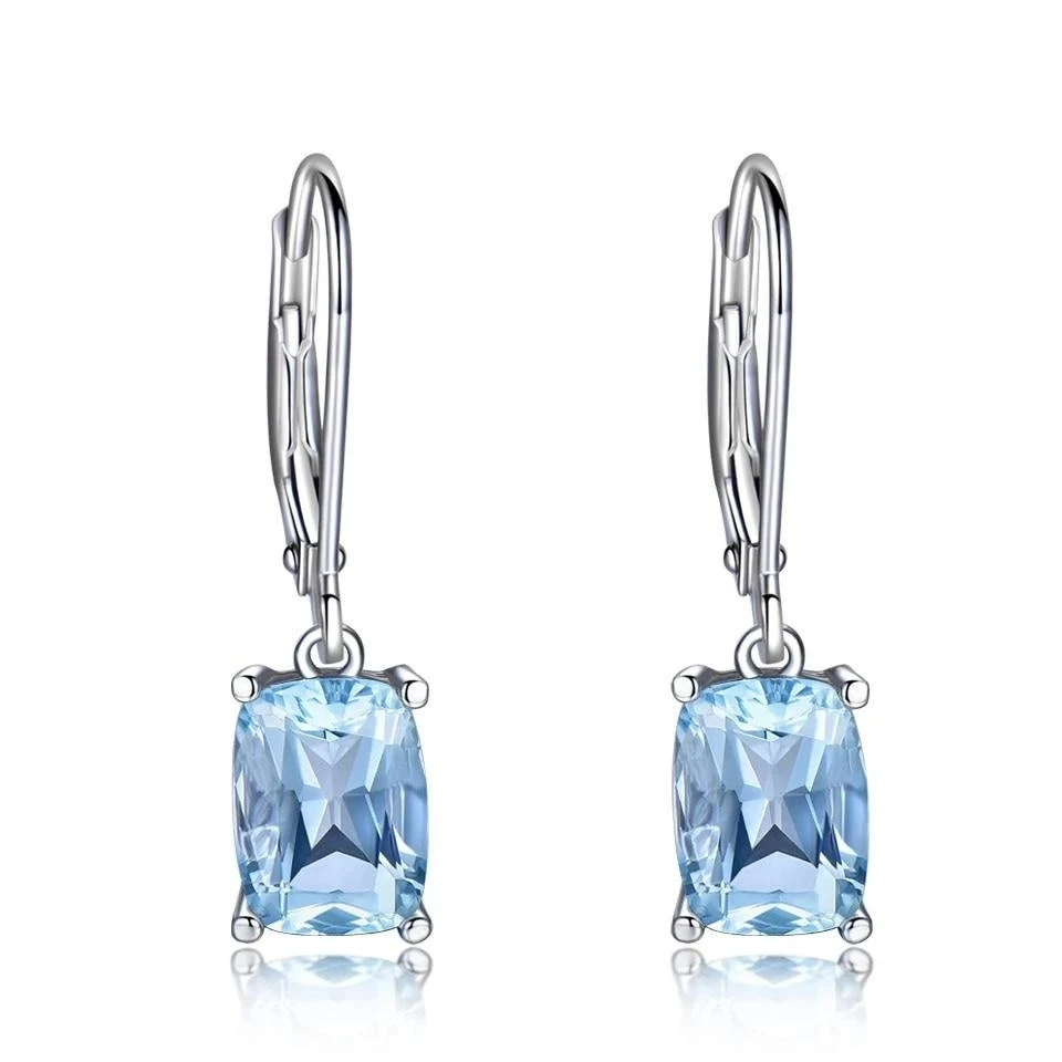 

CAOSHI Bling Bling Beautiful Radiant Cut Light Blue Zircon Romantic Drop Earrings Girls Lady Pure Earrings Women