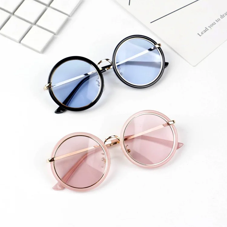 

Fashion Personality Custom Logo Round Retro Vintage Frame Sunglasses UV400 Kids Sunglasses