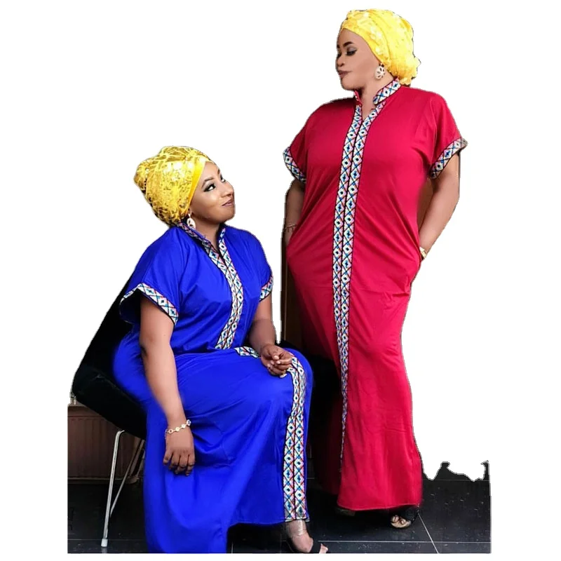 

Women Summer Cotton Plus Size Long Maxi Casual Dress Loose Africa Clothing Robe Longue Africaine Femme African Dresses, 4 colors for selection