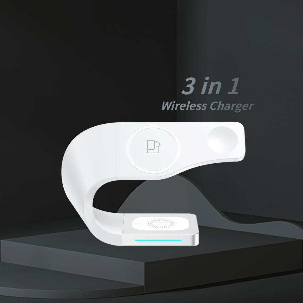 

New Products Long Distance 10W 15W Magnet Cell Mobile Phone 4 in 1 3 in 1 Fast Qi Wireless Charger Lamp Station Stand
