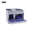 Hyxion 48 inch free standing 6 burner gas range with griddle and double oven