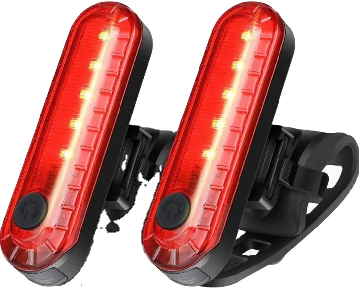 

USB Rechargeable LED Bike Tail Light Bright Bicycle Rear Cycling Safety Flashlight 330mah Lithium Battery, Black