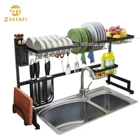 

201Stainless Steel Over Sink Dish Drying Rack Dish Drainer for Kitchen Sink Utensil Organizer