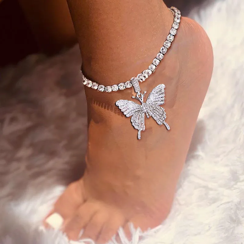 

Multiple styles Rhinestone Anklet Women foot Chain butterfly Ankles Foot Jewelry For Women