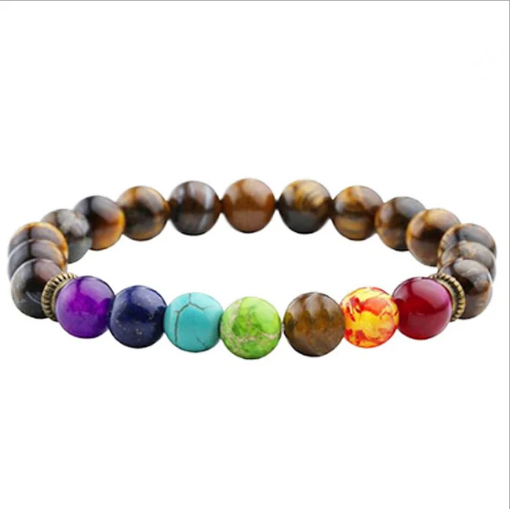 

Amazon hot sale Fashion jewelry natural stone bead hand bracelet volcanic stone men bracelet