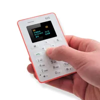 

HOT SELLING AEKU 4.5mm Ultra Thin Ultra-low Radiation Micro SIM 2G GSM Mobile Phone Mini Slim M5 Card Phone