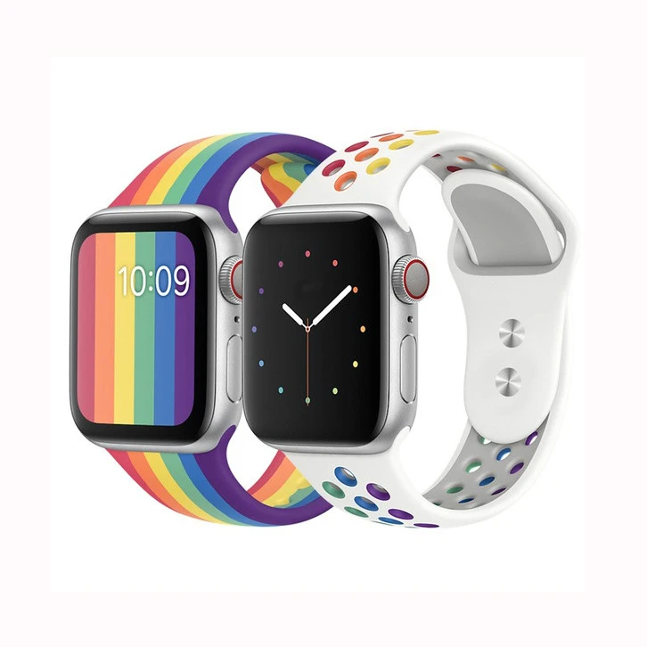 

2020 new product trend anti-friction multi-color cute silicone watch strap for apple watch