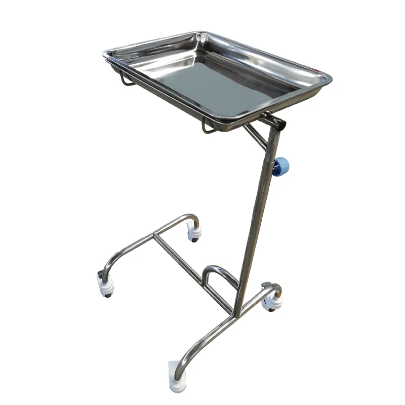 304 Stainless Steel Hospital Mayo Tray Trolley Price For Surgical