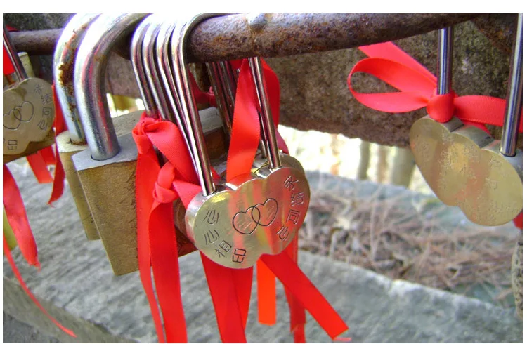 *no keyed love engraved double heart lock lovers