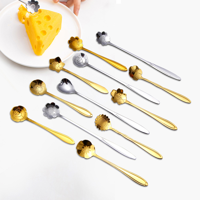 

Fancy Design Flower Shape Coffee Tea Spoon Flower Shape Stainless Steel Spoon