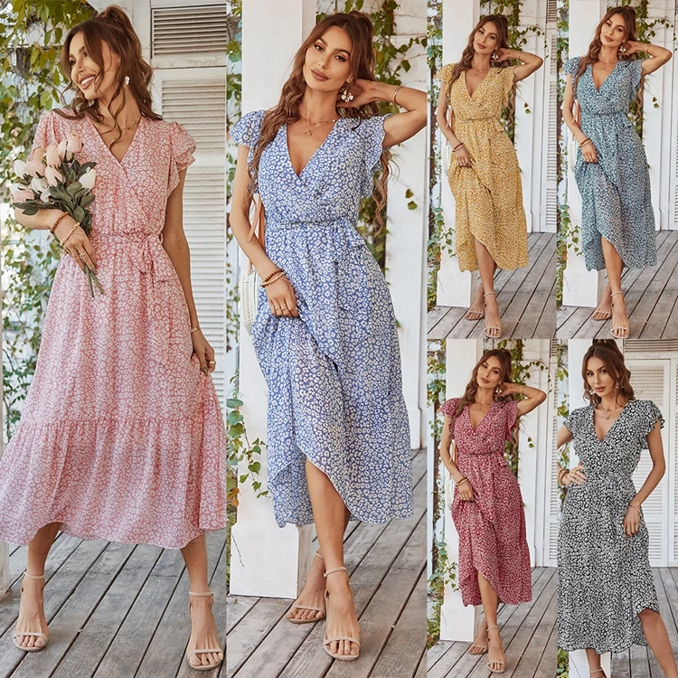

Woman Comfortable Summer Printing Vacation Beautiful Elegant Plus Size Formal Women Floral Casual Dresses