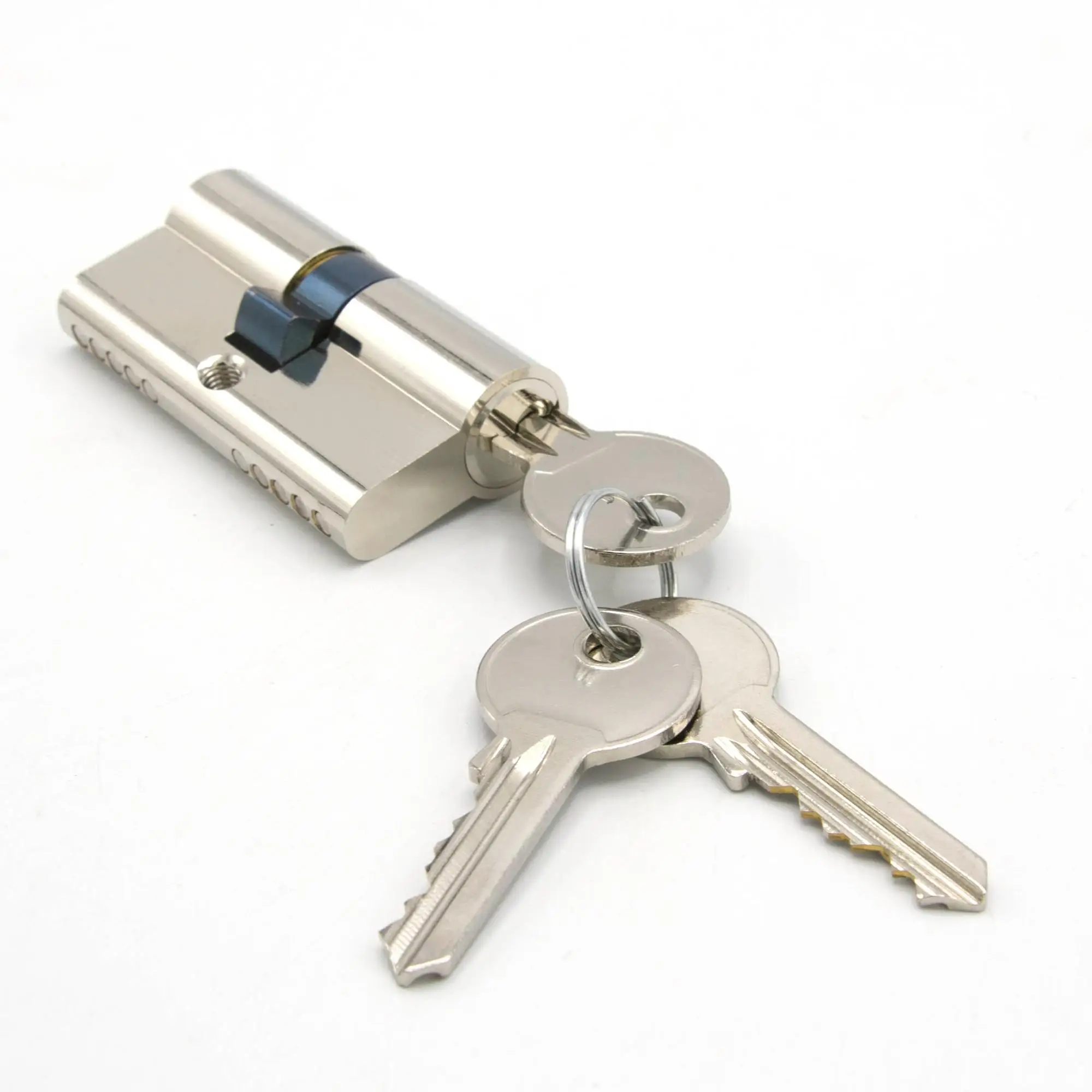 Euro Profile 70mm Door Lock Cylinder Nickel Plated Secure Magnetic Zinc ...