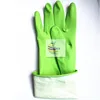 Natural Rubber Green Latex Glove Dip Flock lined Spray Flock lined beaded cuff