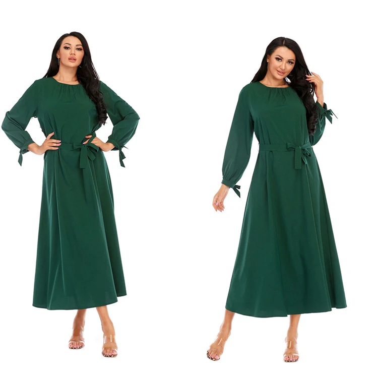 

GH-YS034 Solid Modest Kaftan Islamic Dress Women Muslim Dresses Islamic Clothing Abaya