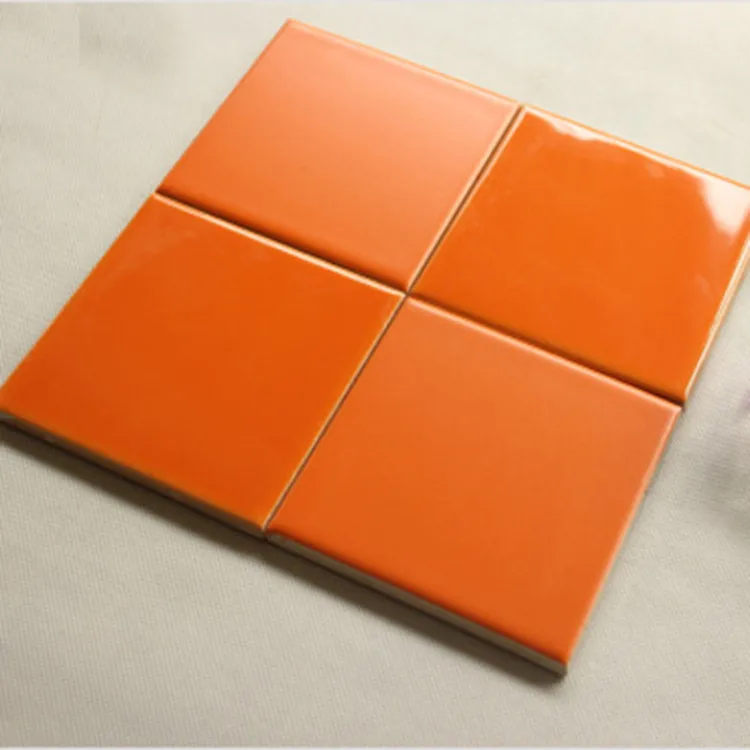 Modern wholesale custom design color cheap polished porcelain wall tile 150 x 150mm orange glazed tile