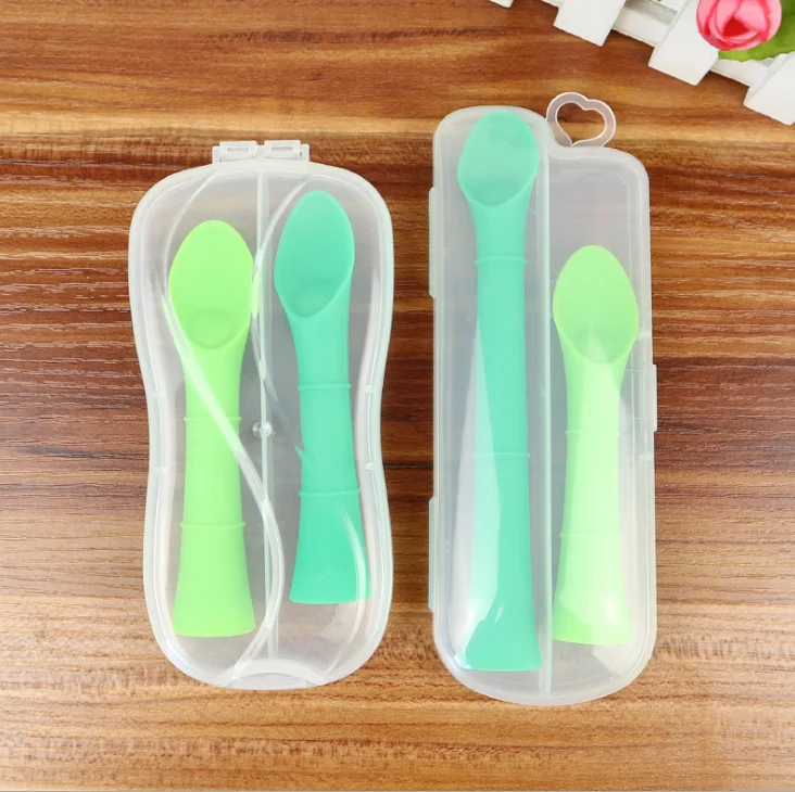 
Eco-Friendly Silicone Baby Feeding Soup SpoonFDA approval Infant Training Soft-T easy to grips handle baby spoon 